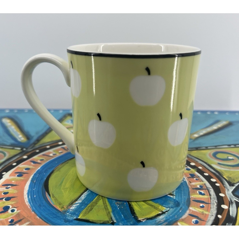Kate Spade Lenox Coffee Cup Mug Wickford Orchard Green Apples - Picture 3 of 7